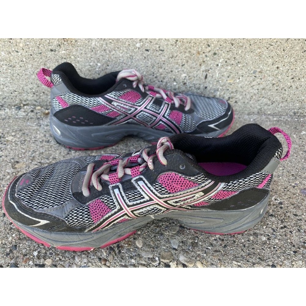 Asics Gel-Venture 4 T383N  Womens Size 6.5 Trail Running‎ Shoes  Black Pink